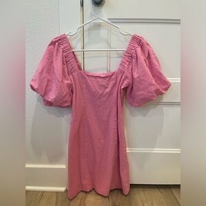 Revolve Tuscany Linen Dress in Bubblegum